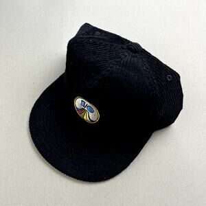 Google I/O Hat Cap Strapback Black Corduroy Technology Silicon Valley Employee